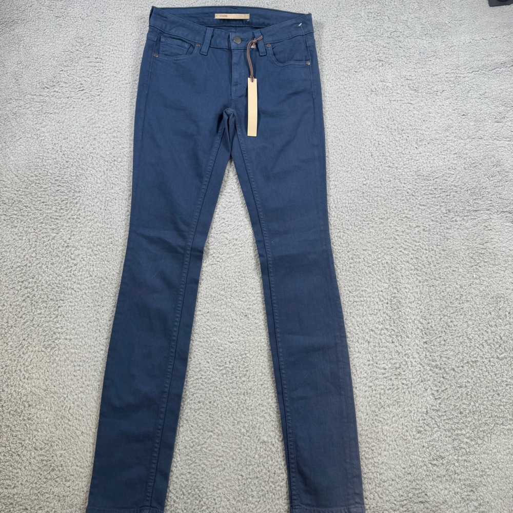 Vince Women Blue Skinny Pants Trousers Size 24 Made in USA Cotton Lycra